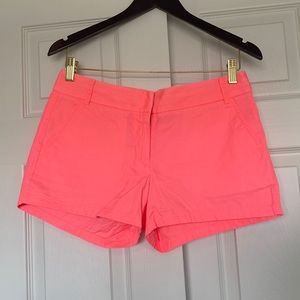J. Crew Chino Shorts 100% Cotton Slant Pocket Size 4 Bright Pink Coral Beautiful